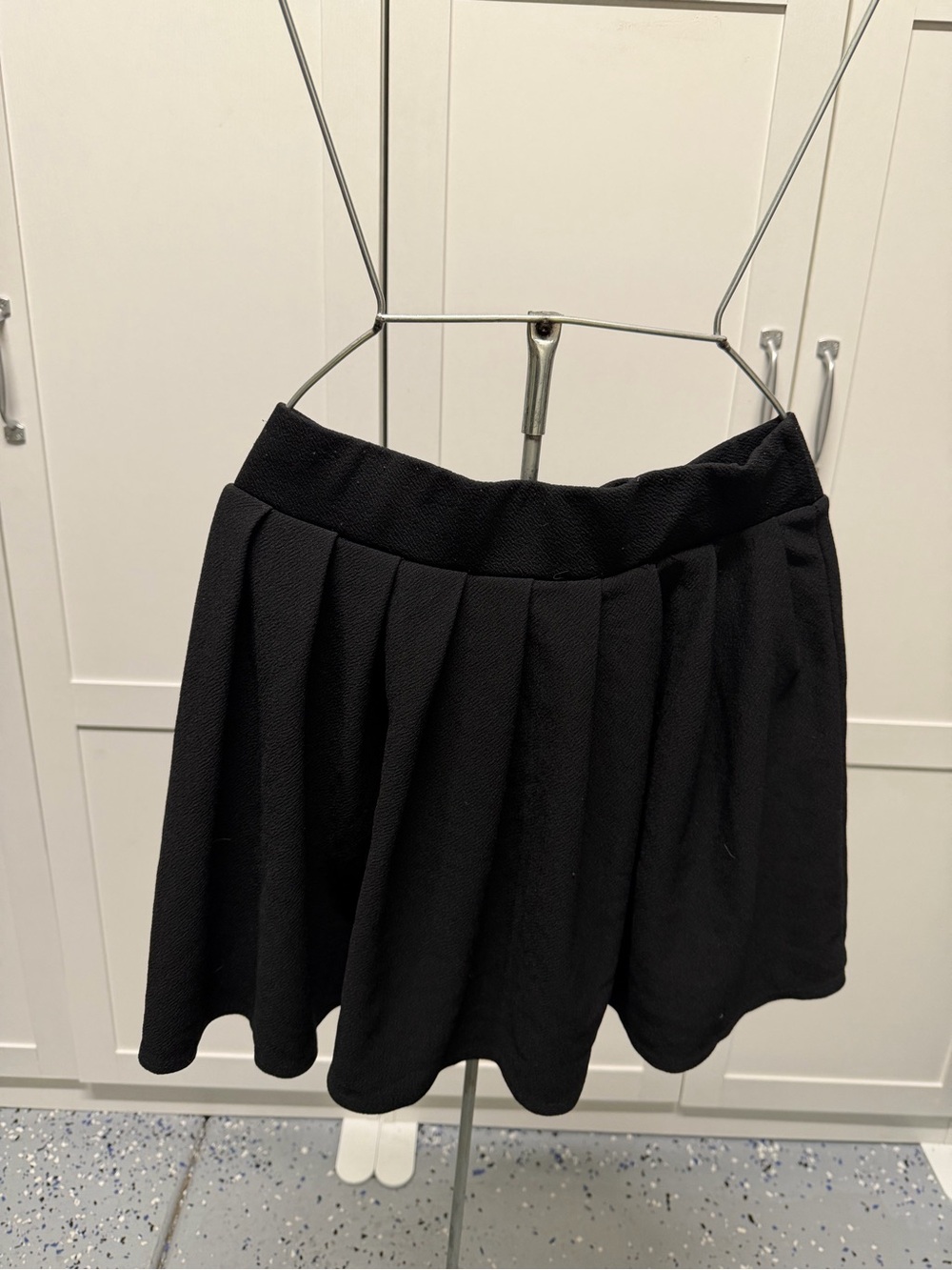 Black Pleated A-Line Women's Skirt
